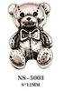 Metal jewelry, decorations for manicure from pearl for nails, internet celebrity, with little bears