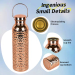 Generation 2 Hammered Copper Water Bottle with Handle