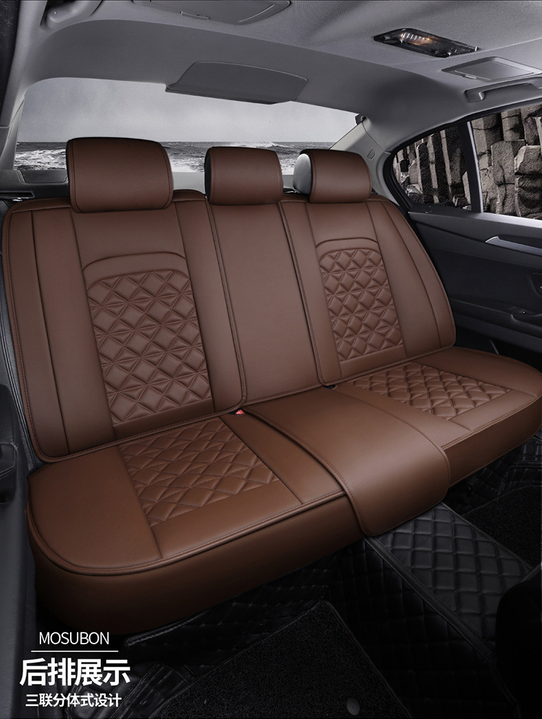 19 New Full Surround Diamond Full Leather Four-Season Universal Car Seat Cushion