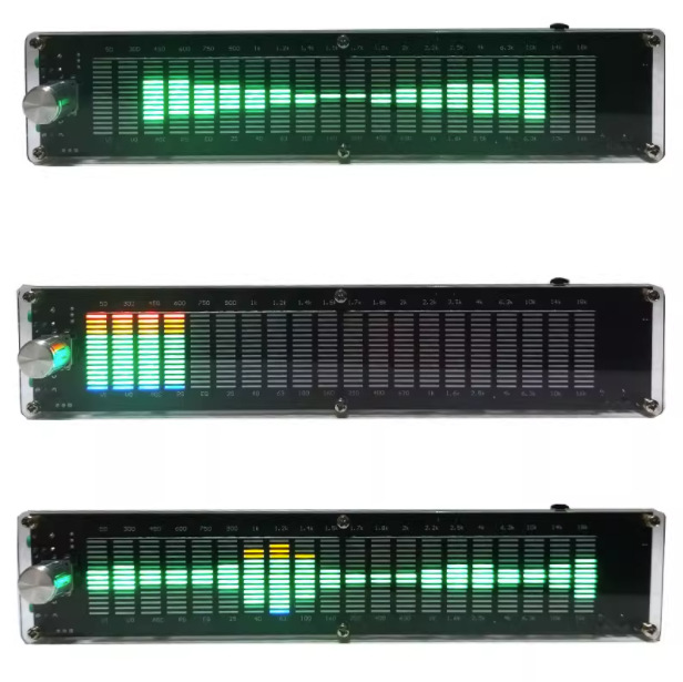 LED2015 espectro de música nivel de luz multi-modo DSP ecualizador EQ controlado por voz pickup color acrílico Shell