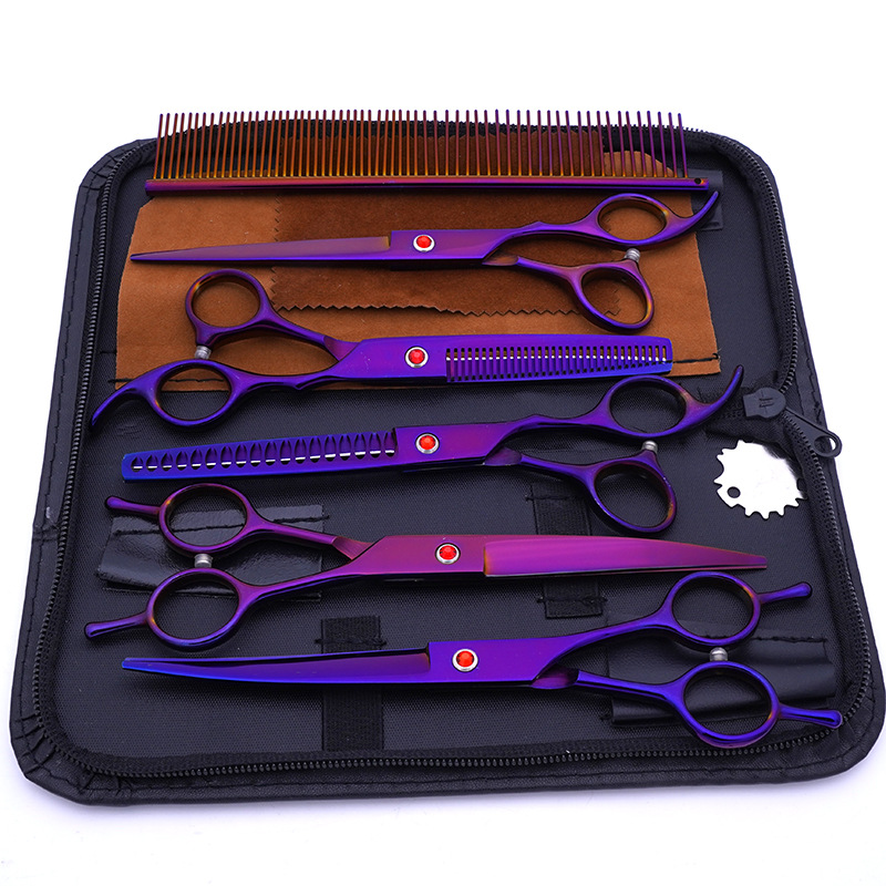 Fábrica al por mayor de acero inoxidable tijeras para mascotas tijeras profesionales de corte de pelo para mascotas tijeras de diente fino tijeras de corte de pelo de peluche