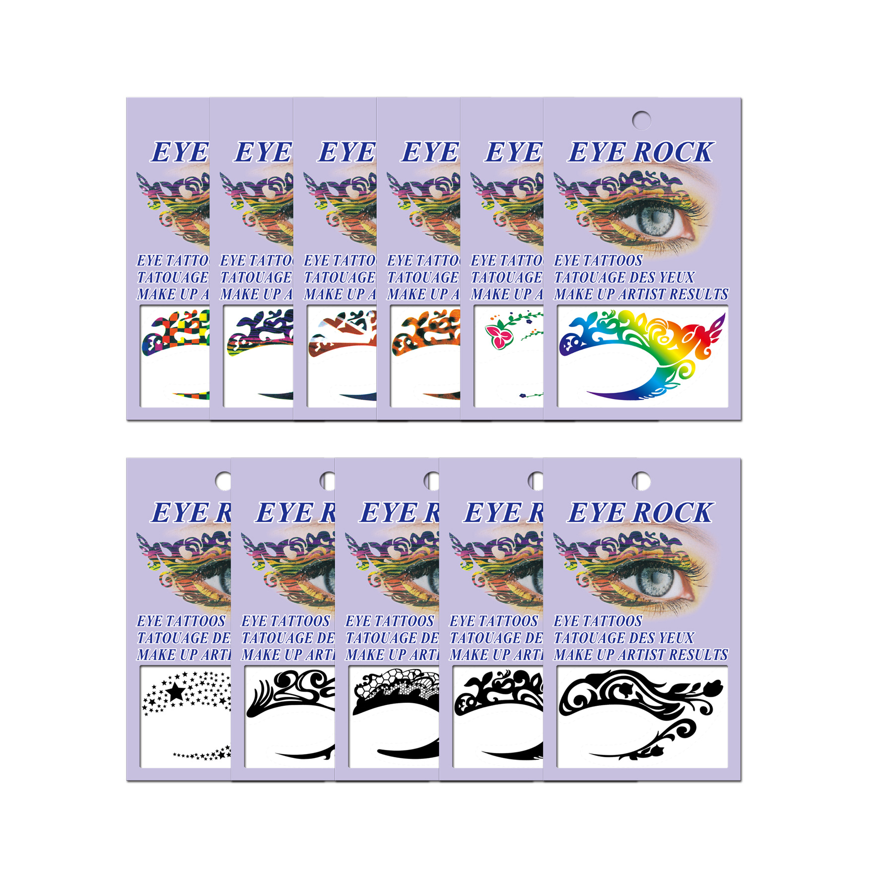 Sombra de ojos tatuaje pegatinas, Variedad encanto Smokey pegatinas