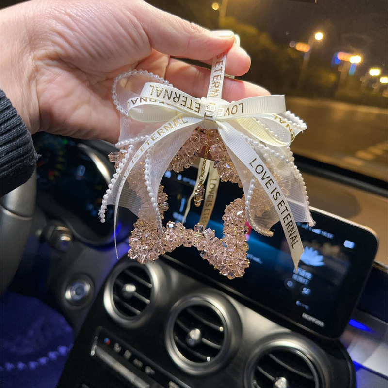 フルドリル手作り水晶自動車ストラップ創意贅沢高級バックミラー車載チェーン装着ストラップ車内装女神|undefined