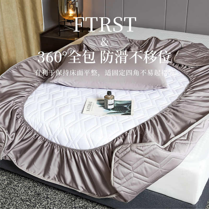 纯棉60S床笠单件床垫保护套罩家用加厚夹棉隔尿罩全包床笠|undefined