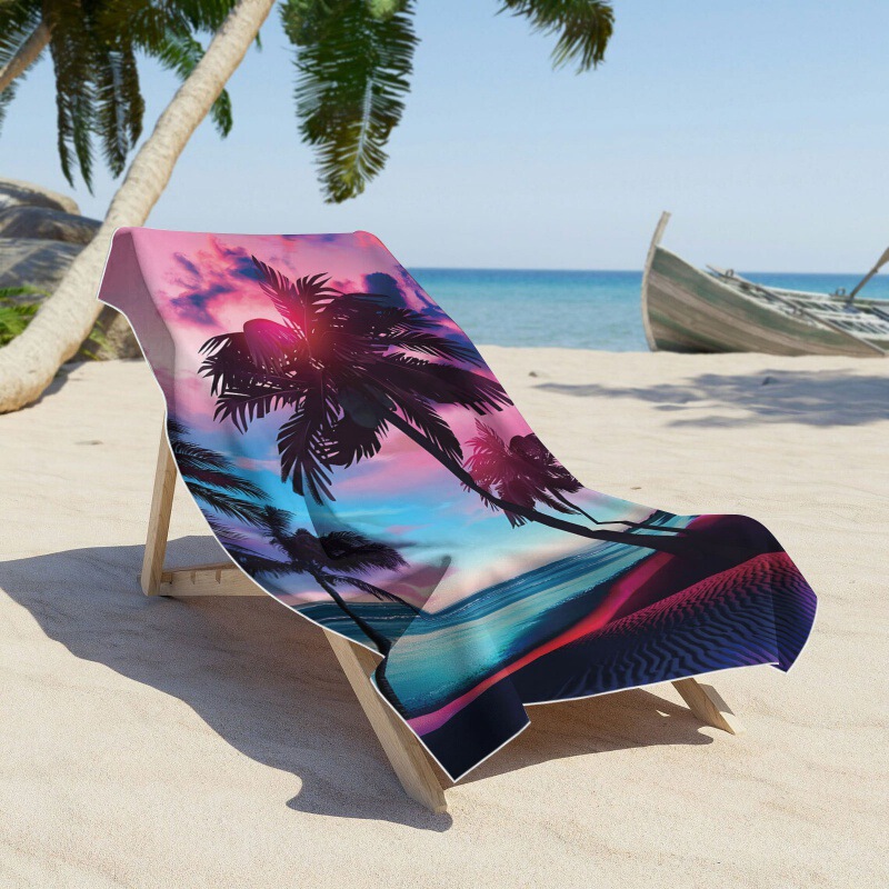 Coconut tree microfiber hot sale towel bath towel cover towel soft absorbent speed dry square towel