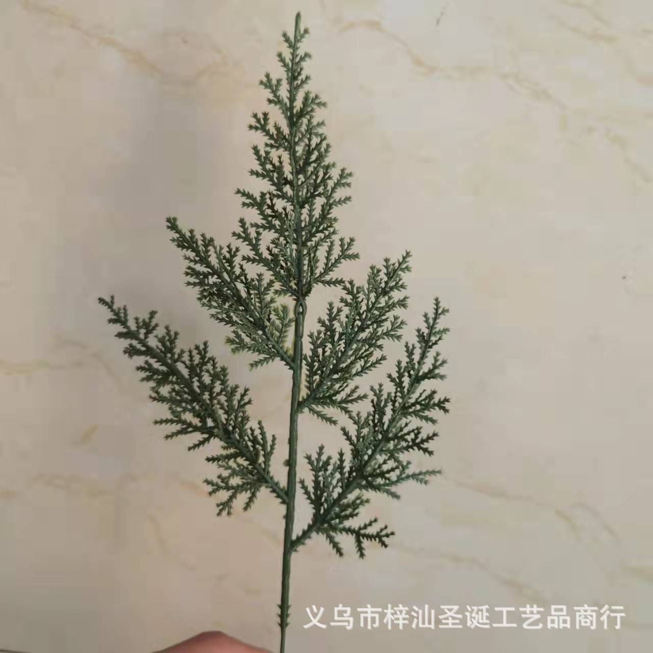 跨境货源仿真松针枝 五叉塔松枝仿真圣诞植物圣诞圈装饰松针配件-阿里巴巴