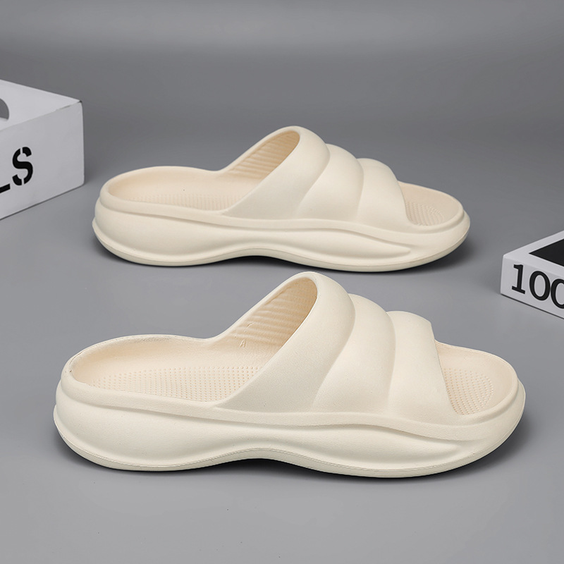 EVA fondo grueso pisar mierda sensación zapatillas caseras mujeres de verano baño interior ocio anti-deslizante zapatillas frías