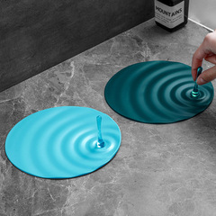 Water Wave Drain Cover Wholesale Household with Handle Bathroom Bathroom Sink Anti-odor Sink Drain Cover