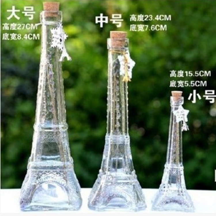 Jarrón de vidrio París Torre Eiffel botella que deseen botella de regalo de San Valentín botella de corcho botella de aromaterapia botella de estrella