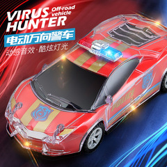 Children's Police Car Toy Electric Swivel Car with Lights and Music Police Car for 5-6 Year Old Boys Sports Car Toy Cross-border