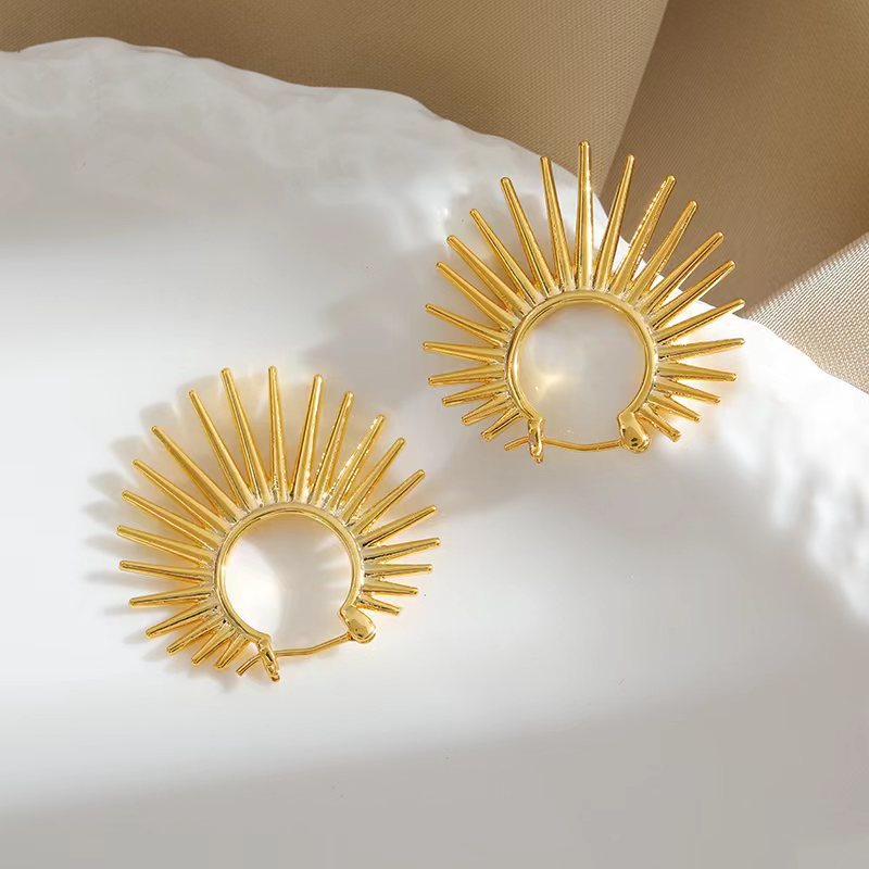 Holiday Occasion Copper Material 1 Pair Simple Style Solid Color Plating Copper 24k Gold Plated Ear Studs