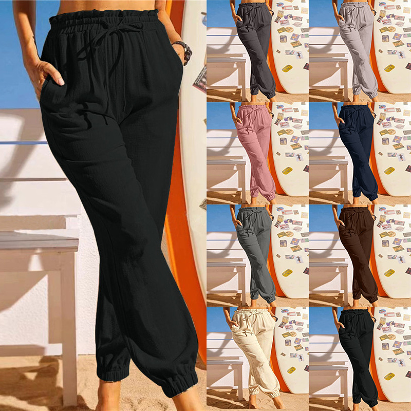 Pantalones De Jogger Largos De Color Liso Informales Para Mujer display picture 1