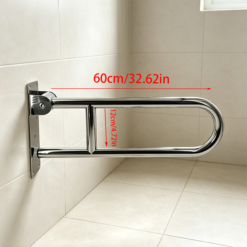 Barra de Apoyo en U para Baño de Acero Inoxidable Antideslizante