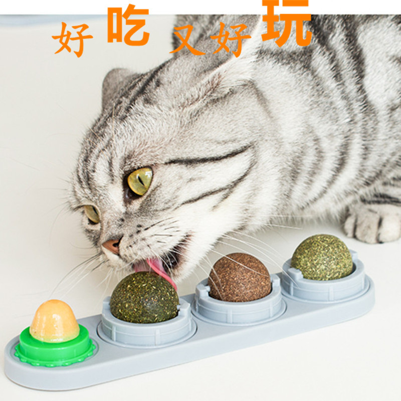 亚马逊爆款猫薄荷玩具套装旋转黏贴猫玩具自嗨虫瘿果木天蓼逗猫棒详情2