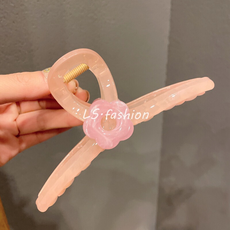 韩系可爱卡通蝴蝶结发夹女后脑勺盘发抓夹大号高级感百搭发卡发饰|undefined