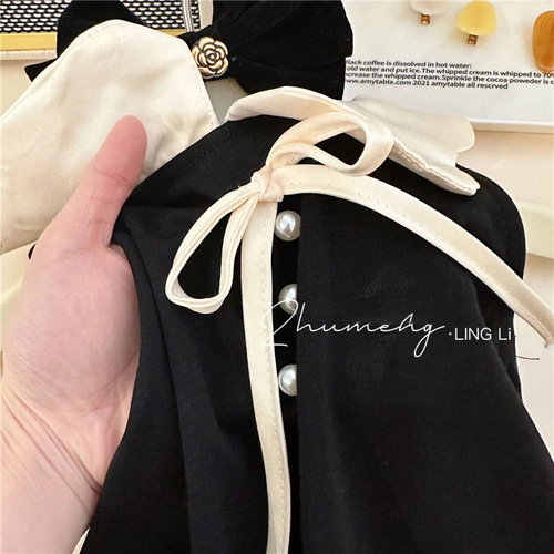 Korean children's clothing girls dress summer dress 2024 new style western style vest dress baby girl princess dress