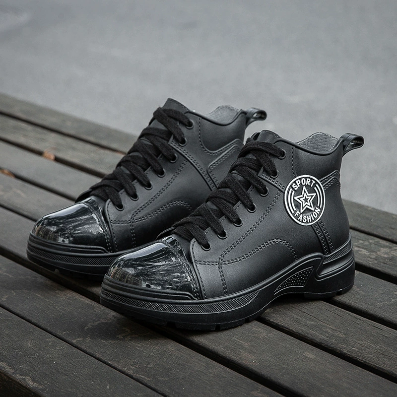 Модные женские водонепроницаемые дождевые сапоги нескользящие дождевые сапоги короткие трубочки новые корейские повседневные носки резиновые туфли для внешней торговли через границы