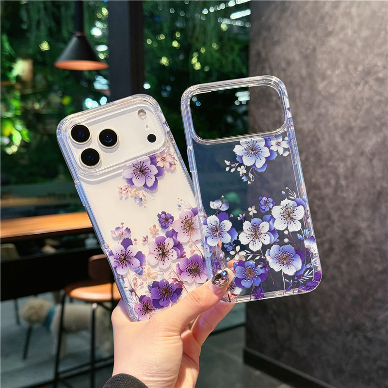 iphone17promax 携帯電話ケースに適したカラフルなレーザーフラワーアップル 17 落下防止 17Air 透明シェルプロ|undefined