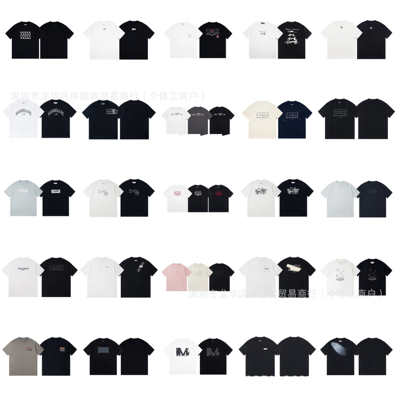 Cross-Border High-Quality Mm6 Series T-Shirts Trendy Brand Wholesale Margiela Simple Style Digital Four-Corner Logo Couple Pure Cotton Short-Sleeve Cross-Border High-Quality Mm6 Series T-Shirts Trendy Brand Wholesale Margiela Simple Style Digital Four-Corner Logo Couple Pure Cotton Short-Sleeve