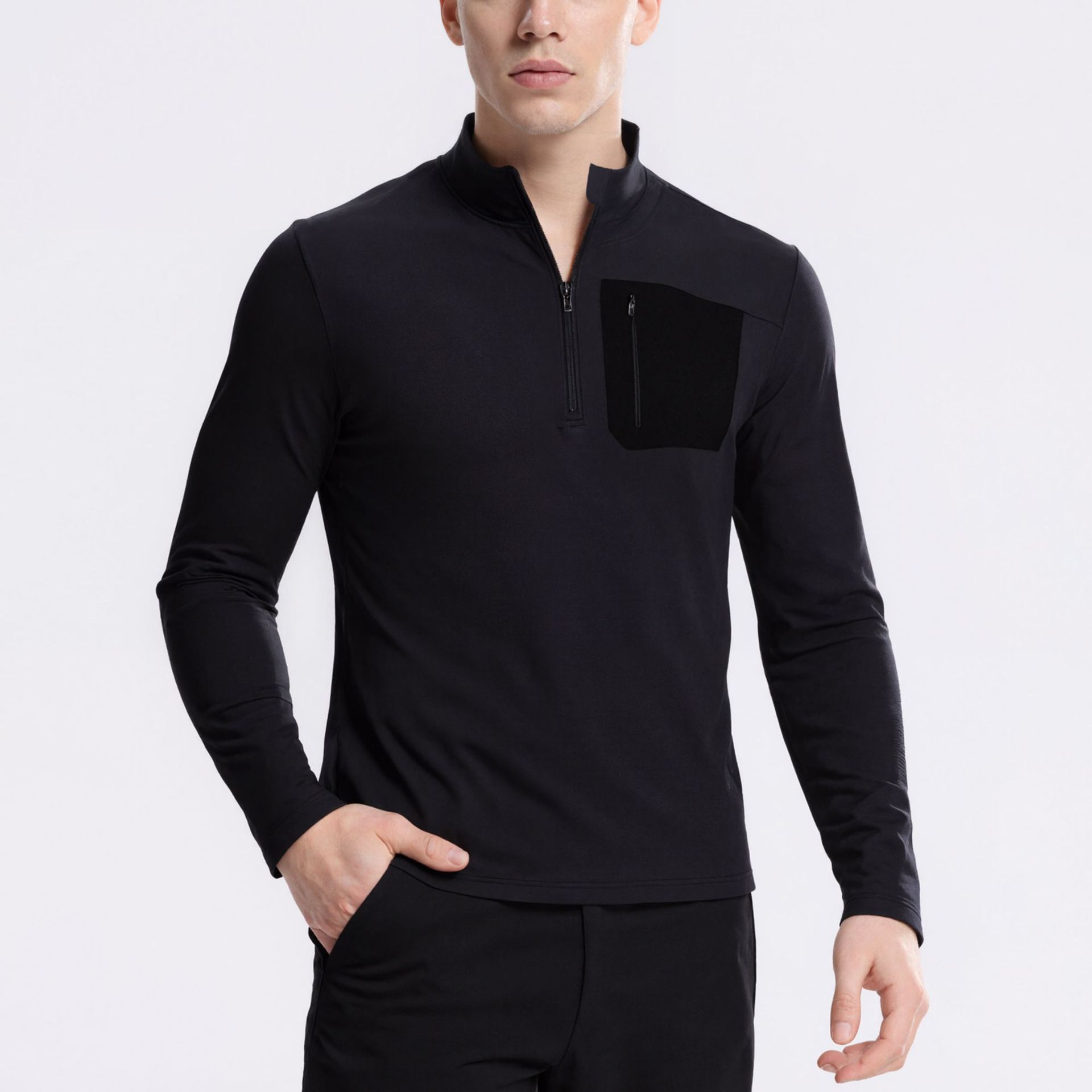 Bird 's House al aire libre primavera y otoño nueva chaqueta de cuello de semiecremallera hombre chaqueta deportiva de manga larga chaqueta de secado rápido