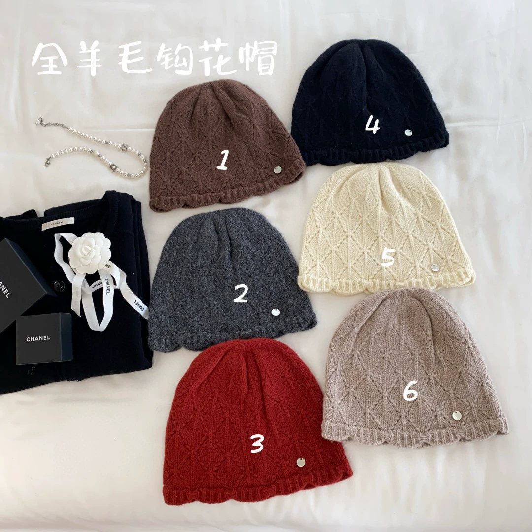Woolen knitted hat, universal pendant with diamond pattern, keep warm earmuffs, Korean style