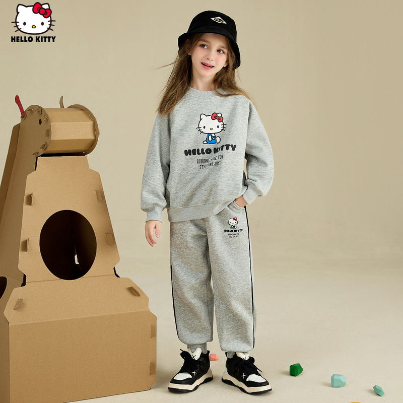 HelloKitty女童春秋长袖休闲套装女宝运动洋气新款两件套|undefined