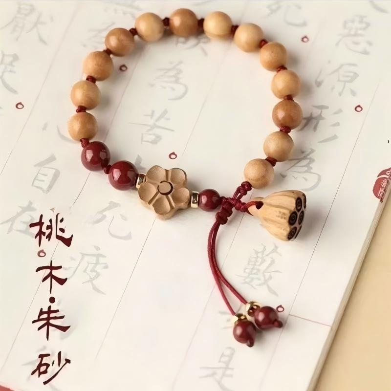 新中式手绳 桃木手绳 护身手绳宝宝女儿童国风爆款男本命年防惊吓|undefined