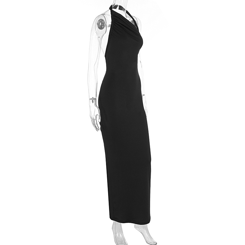 New Arrival Summer Women Dress Sexy Bodycon Halter Large Open Back Dress Female Fashion Party Date Dress_ecoleips.com