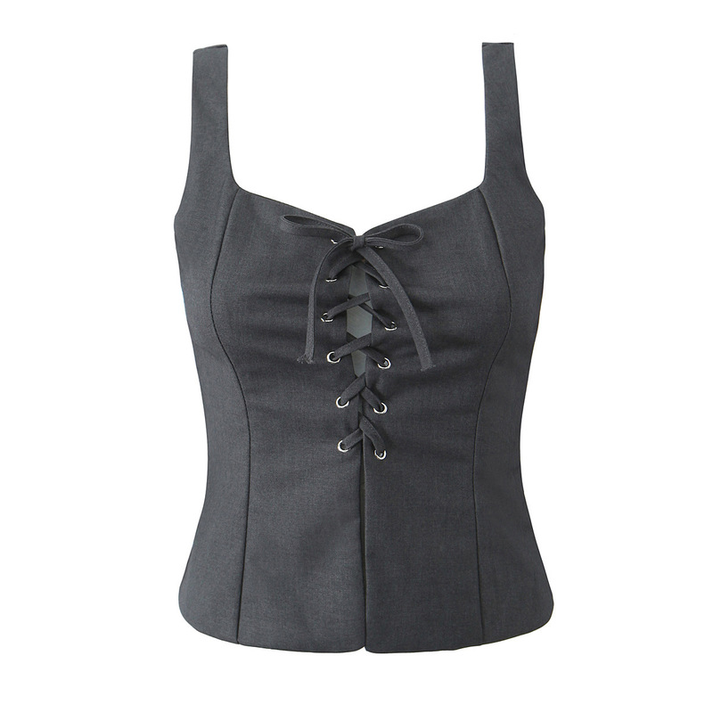 in stock Amazon Cross-border Gothic Steampunk Lace-up Belly Vest Women Sling 2025 Summer