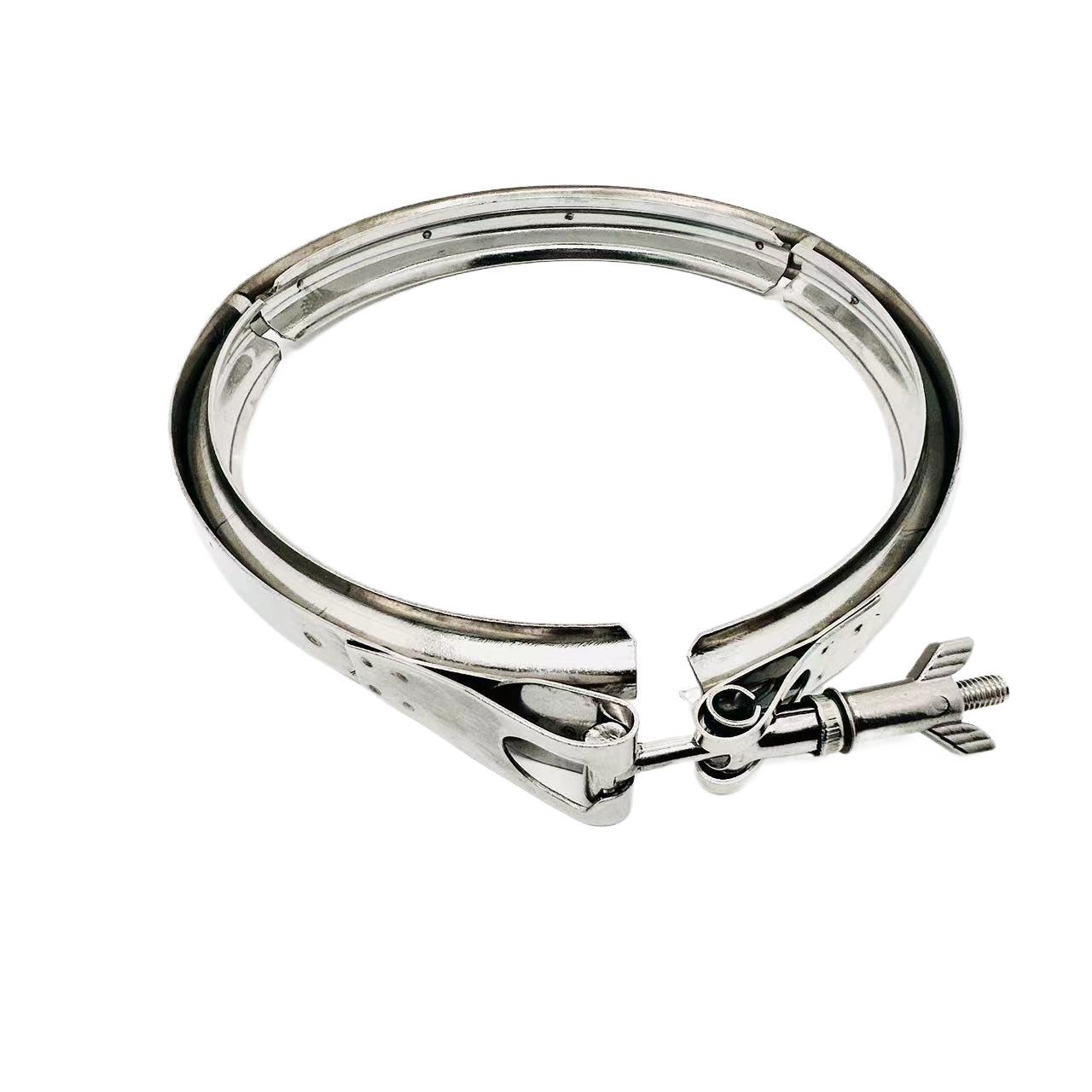 Doble abrazadera de acero inoxidable 304 doble abrazadera de garganta de ranura en forma de V abrazadera de filtro de tubería de ranura U abrazadera de bolsa de tela de capa única