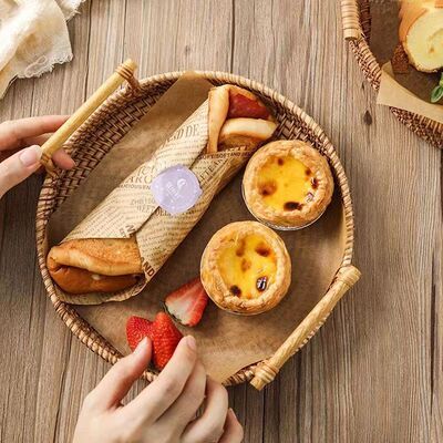 Bamboo Tray Rattan fruit Storage Japanese Bread Basket manual weave circular household Bread basket wholesale