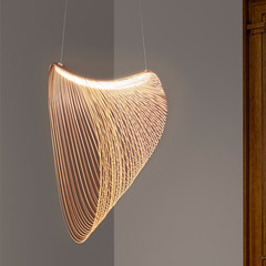 Wooden Minimalist Restaurant Lamp Italian Designer B&B Bedroom Pendant Light Nordic Creative Dining Table Postmodern Lighting