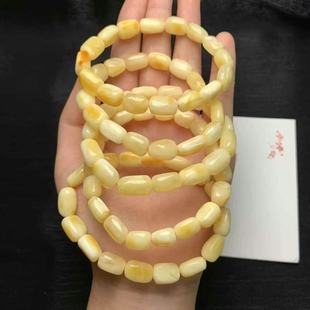 Natural Beeswax Russian Material Random Bracelet White Flower Beeswax Rich and Full Single Circle Bracelet Cultural Accessories Wholesale