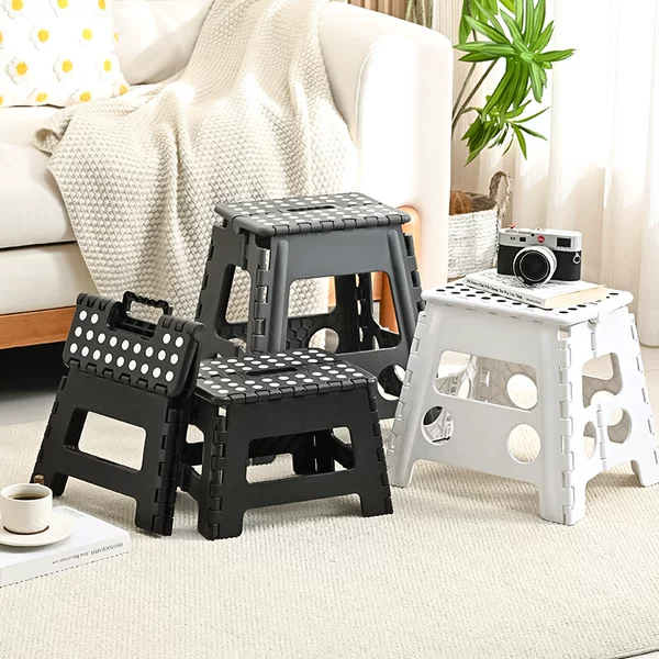Thickened non-slip folding stool for outdoor camping, portable folding stool for home use, multifunctional leisure high stool