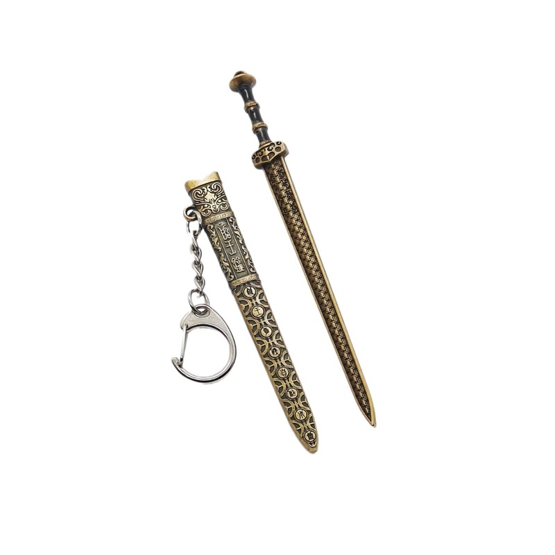 ミニ古代の有名な剣 12cm 秦王剣金属武器装飾品勾践剣モデルおもちゃキーホルダーペンダント|undefined