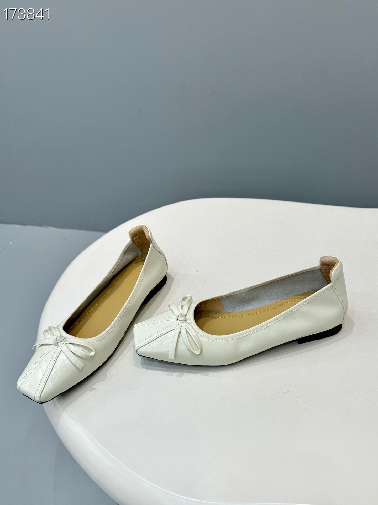 Giày lười ballet nữ đế bằng nơ xinh kiểu Hàn Quốc xuân 2026 — Màu đen, Màu trắng be, Màu vàng đất chi tiết 7