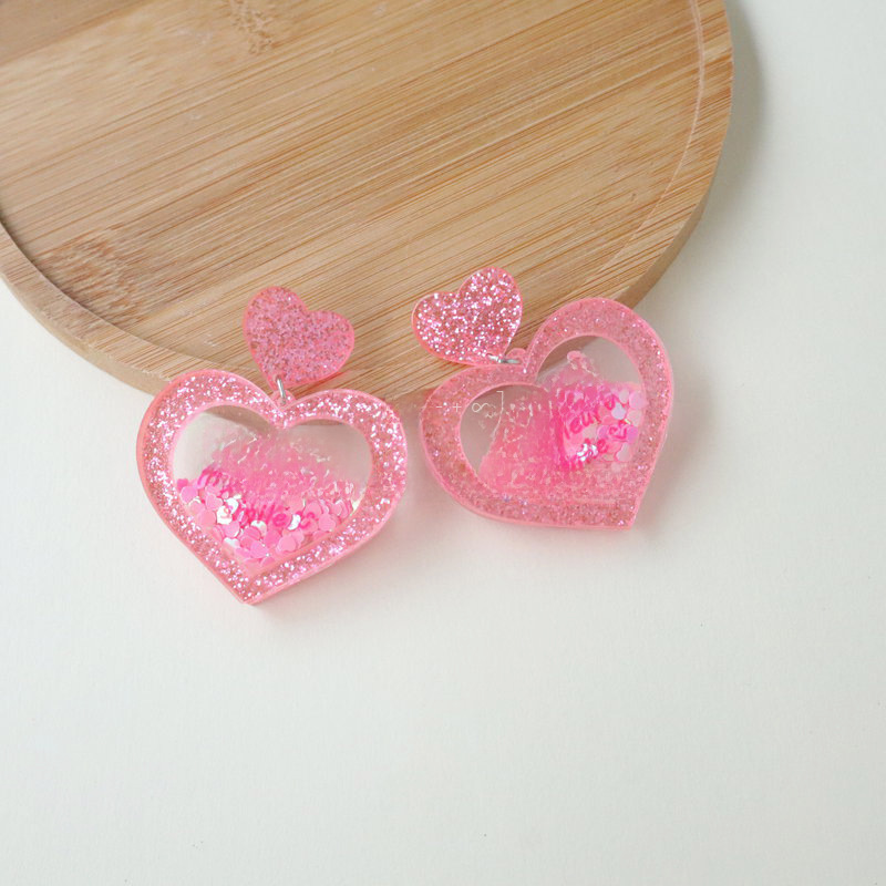Acrylic three dimensional cute fashionable retro earrings for St…