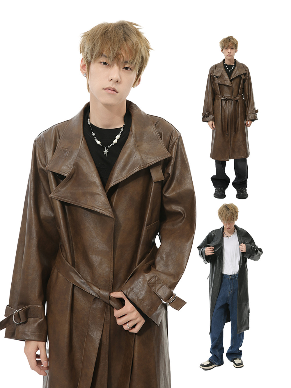 MTLCLOTHES Hombres| Nuevos productos de otoño estilo francés inglés de alto nivel de sensación de aire fresco y abrigo de rodilla casual