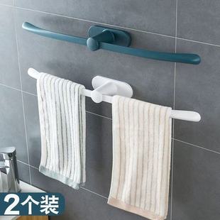 Bathroom Towel Rack, No-Drill Towel Bar, Minimalist Luxury, Trendy Gun Gray Single Rod Bathroom Storage Shelf