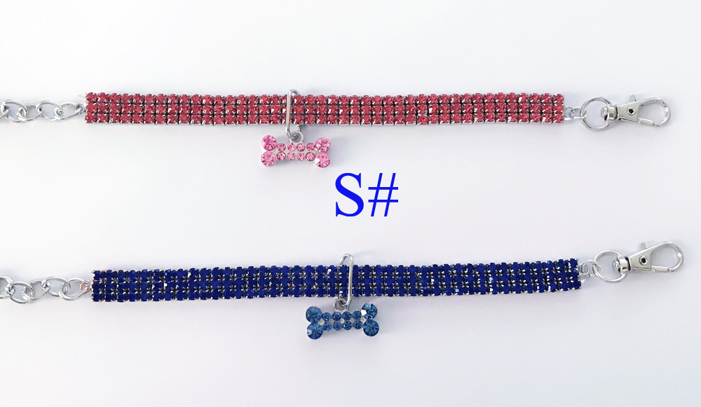 Tiktok Same Style Rhinestone Stretch Pet Necklace Dog Leash Cat Crystal Collar Pet Supplies Origin Supply display picture 10