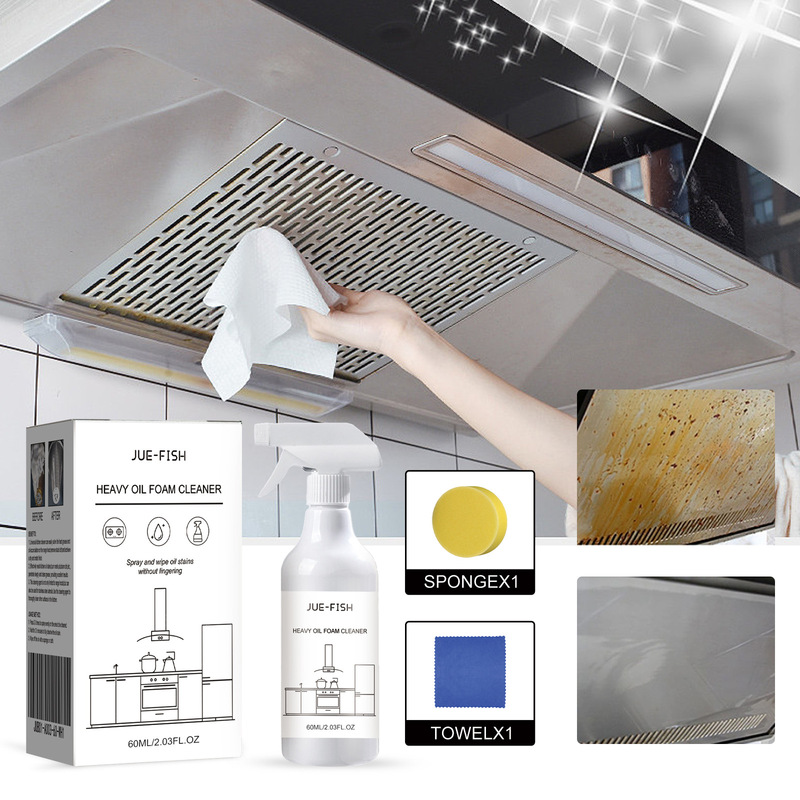 Jue-Fish Heavy Oil Stain Foam Cleaner Kitchen Stove Range Hood Wash Basin Oil Stain Removal Oil Stain Cleaner