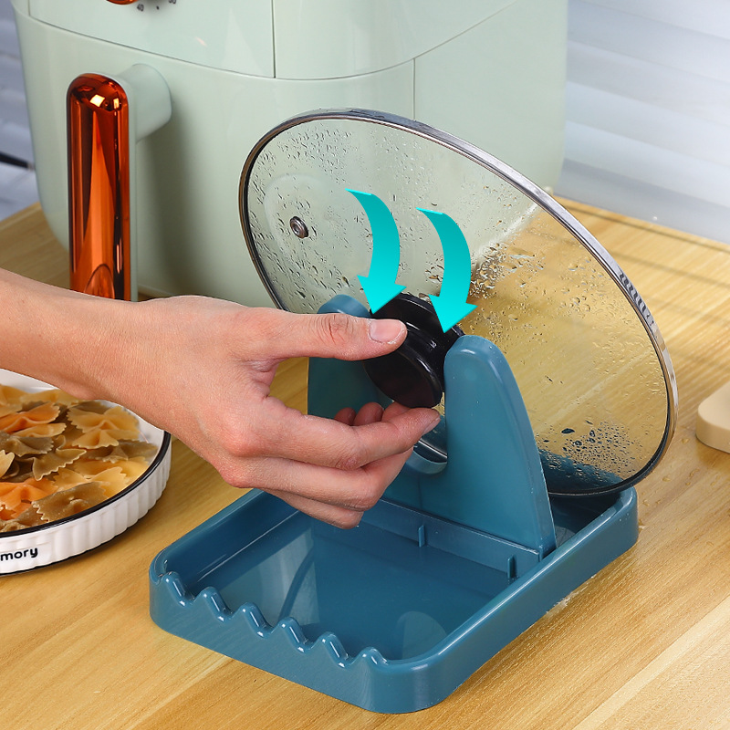 Household kitchen countertop punch-free pot lid rack placement rack spatula spoon bracket multi-functional storage rack