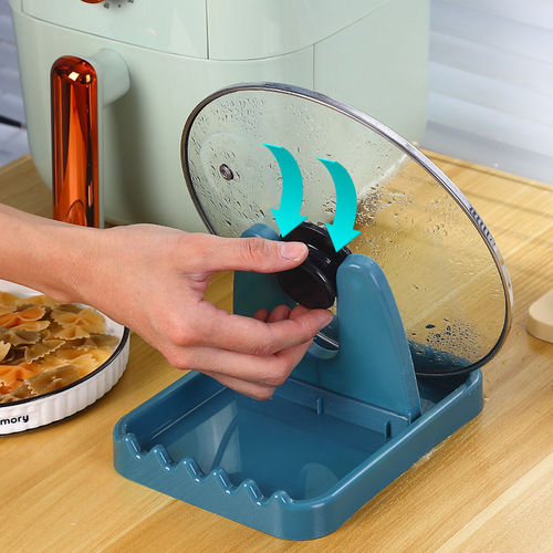 Household kitchen countertop punch-free pot lid rack placement rack spatula spoon bracket multi-functional storage rack