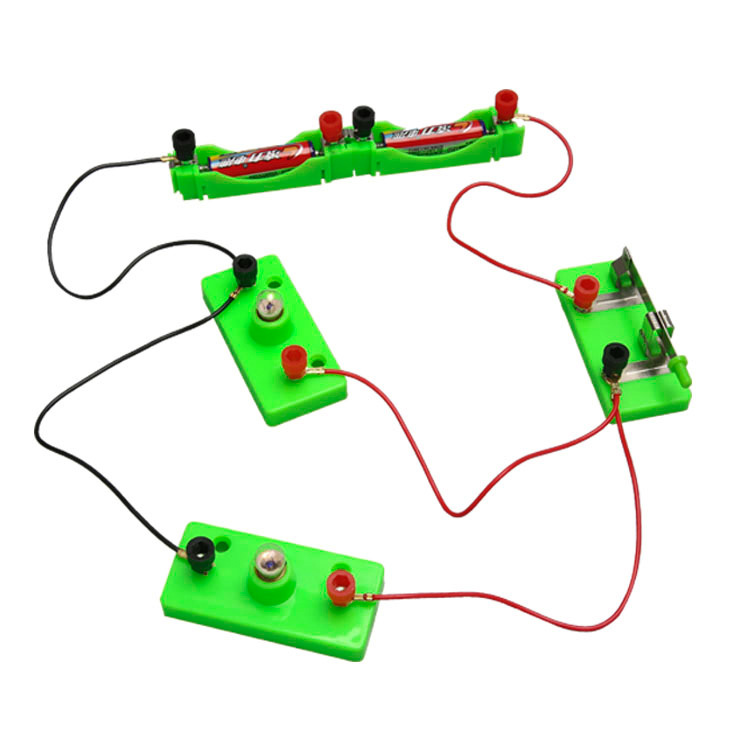 Tecnología de circuito simple pequeña serie de producción caja de experimento paralelo equipo de experimento de Ciencias de la escuela primaria circuito de soporte de lámpara pequeña