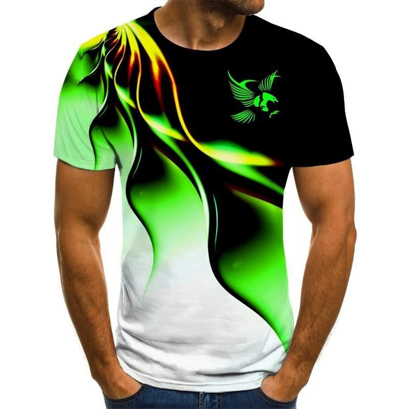 Other T-shirt 3D Abstract Eagle Graphic Multicolor