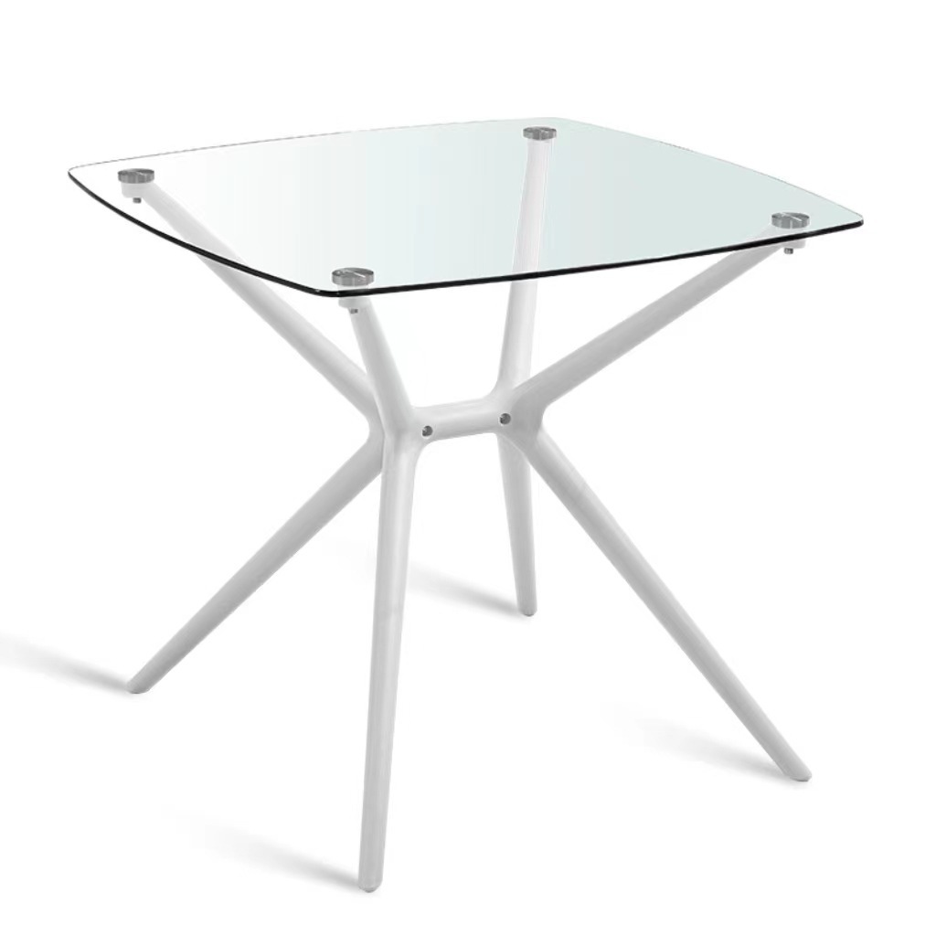 Fábrica directa simple mesa de recepción combinación de mesa de vidrio temperado al aire libre mesa de café mesa de ocio