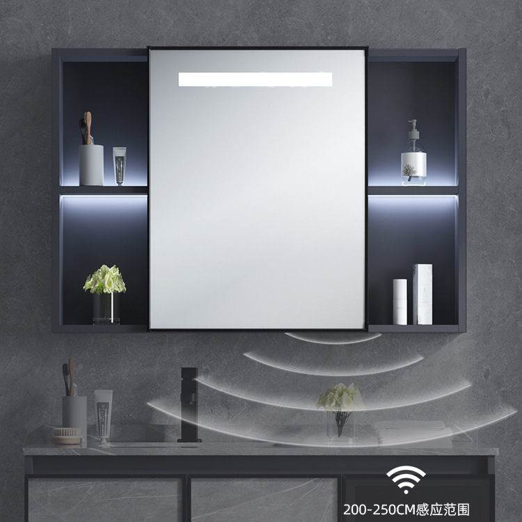 Cuarto de baño lavabo gabinete combinación Placa de roca cuenca integrada espacio aluminio mueble de baño moderno Luz de lujo lavabo mesa de lavado