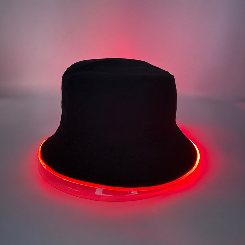 Ocio al aire libre sombrero para el sol luminoso de fibra óptica LED sombrero de pescador luminoso fiesta de festival de música de Halloween sombrero luminoso LED