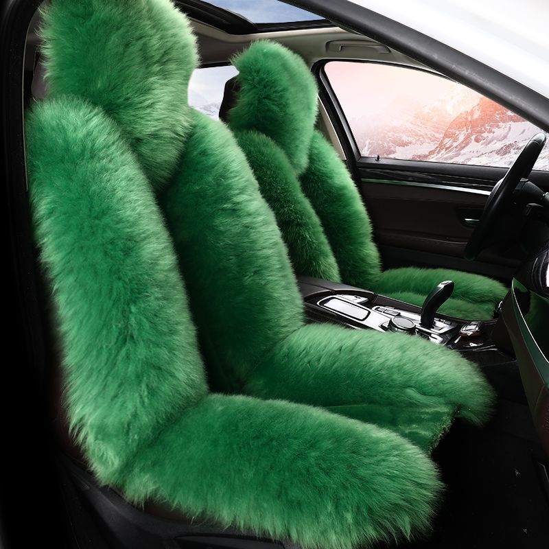 新しい冬のウールの車のクッションの毛皮の一体のぬいぐるみの車のクッションのぬいぐるみのシートカバーの冬の保温の女性|undefined