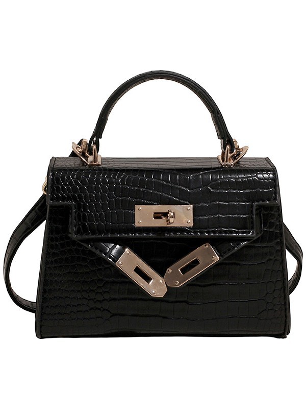 Bolso cuadrado pequeño portátil de alta gama para mujer 2025 nuevo patrón de cocodrilo platino Kelly bolso bandolera de moda
